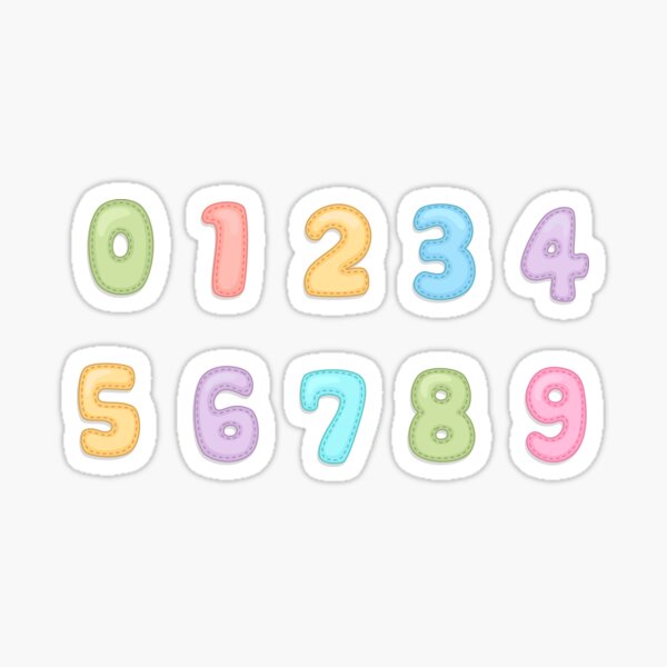 Number Lore 0-9 Numbers  Sticker for Sale by TheBullishRhino