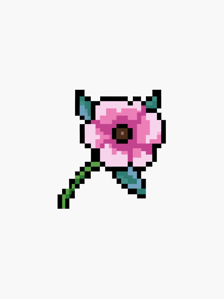 Pink Flower Pixel Art | Sticker