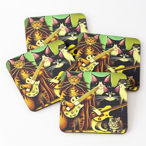 Item preview, Heavy Metal Cat Band designed and sold by MusicalArtisty.