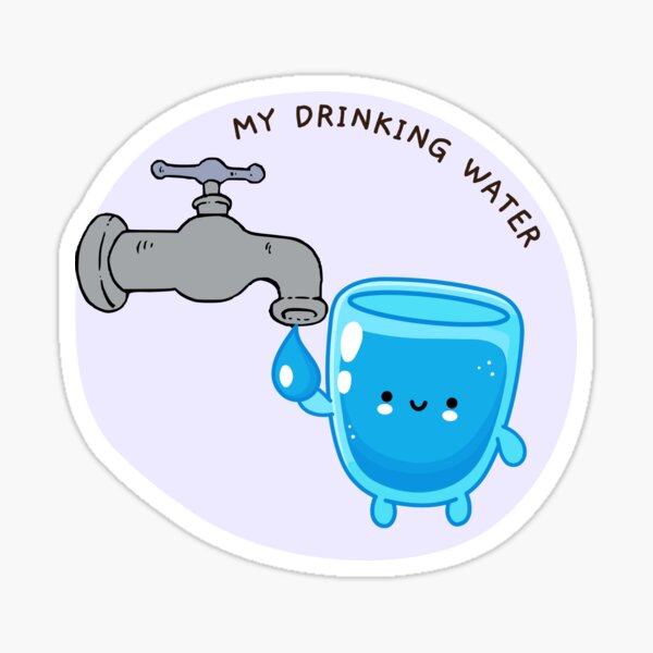 Drink More Water Sticker, Cute Drink Water Reminder, Glossy Water Proof  Vinyl 