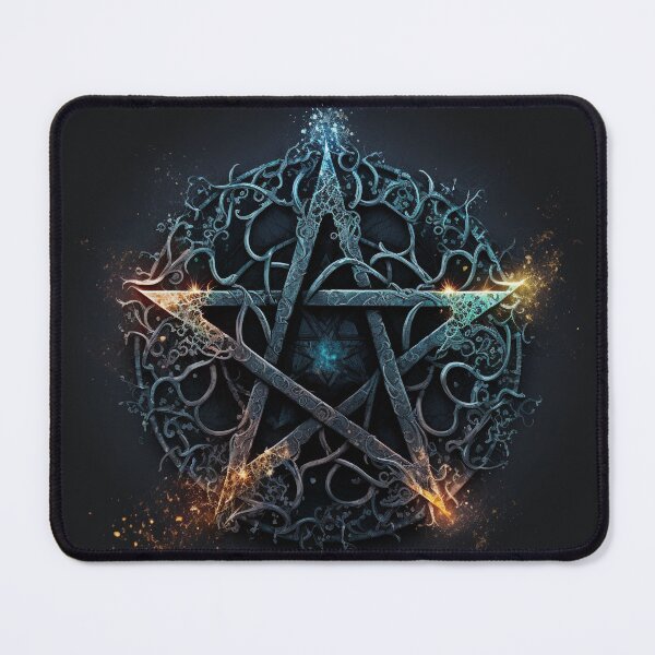 Item preview, Sparkling Blue Five Pointed Star (Pentagram) a Pagan Symbol of Protection designed and sold by Dragonstrom.