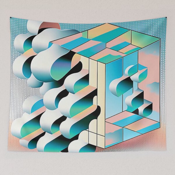Item preview, Cloudbusting Pastel 80's Sky Cube designed and sold by Tanis-Tweedale.