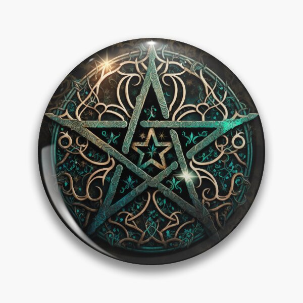 Item preview, Green Five Pointed Star (Pentagram) Pagan Symbol designed and sold by Dragonstrom.