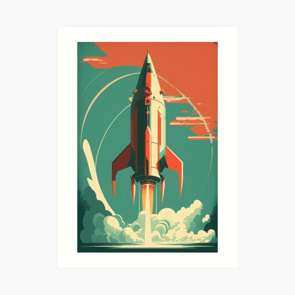 置物 60s vintage art deco rocket object Retro science fiction Rocket 1960s 