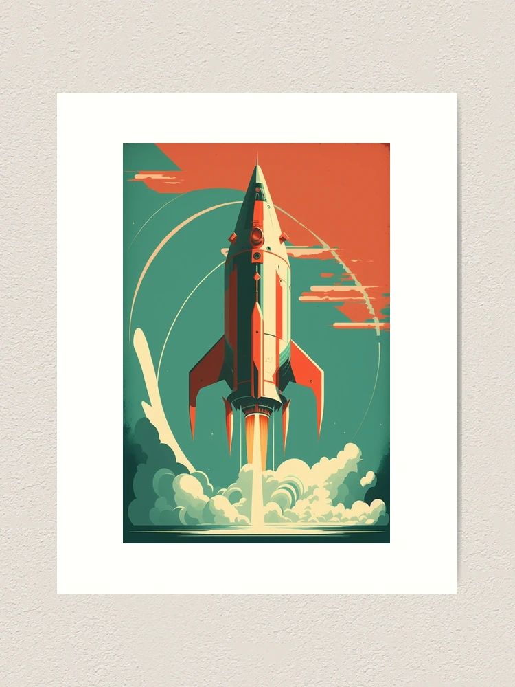 Retro science fiction Rocket 1960s 