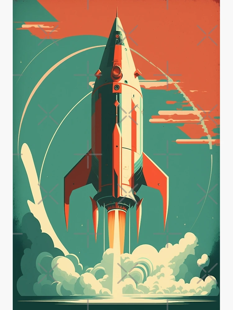 Retro science fiction Rocket 1960s  Art Print for Sale by RESToRAPTOR |  Redbubble