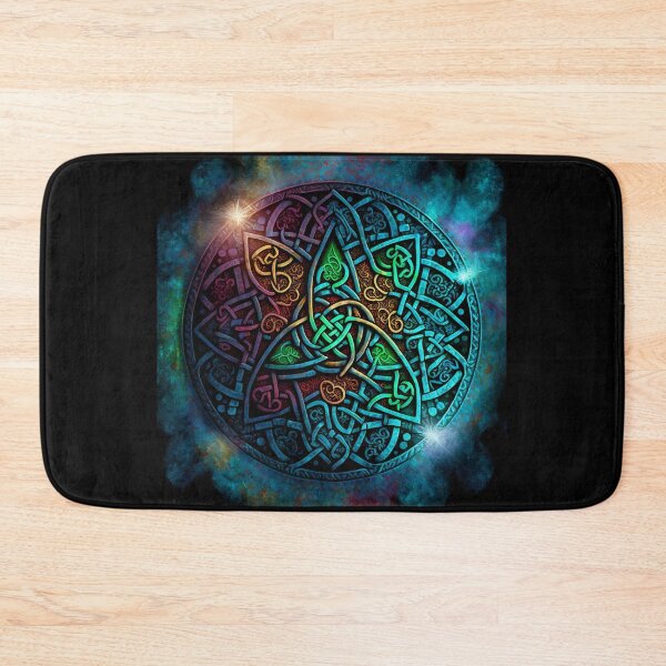 Item preview, Colorful Blue Metallic Celtic Knot with Rainbow Accents designed and sold by Dragonstrom.