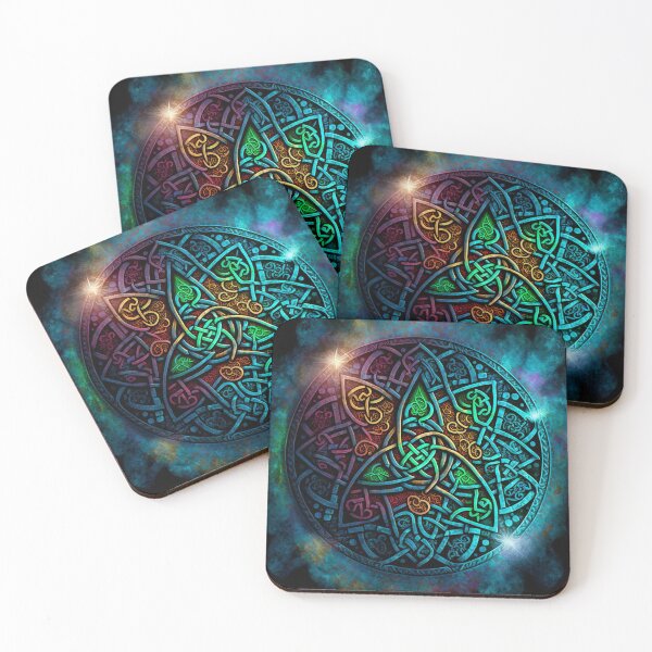 Item preview, Colorful Blue Metallic Celtic Knot with Rainbow Accents designed and sold by Dragonstrom.