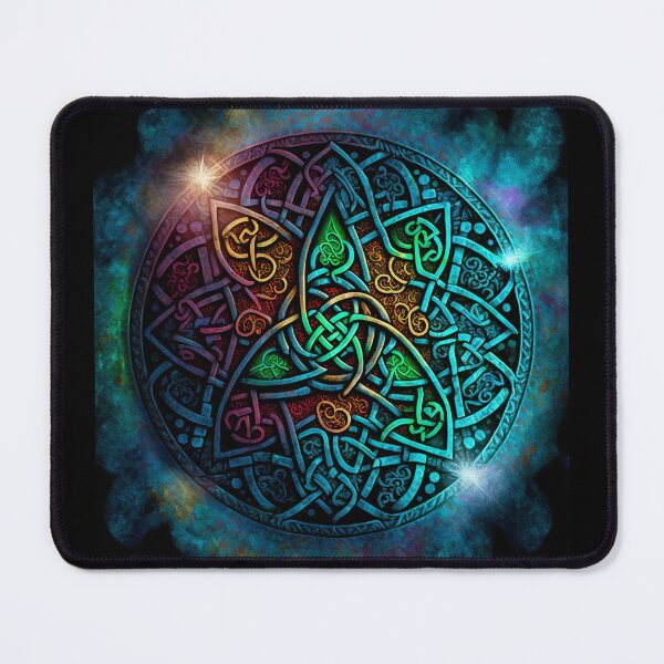 Item preview, Colorful Blue Metallic Celtic Knot with Rainbow Accents designed and sold by Dragonstrom.