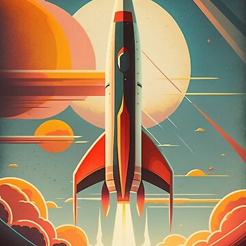 Retro science fiction Rocket 1960s | Poster