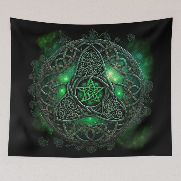 Item preview, Green Metallic Celtic Knot with Glowing Green Hue designed and sold by Dragonstrom.
