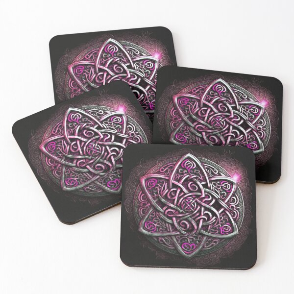 Item preview, Pink and Silver Glowing Metallic Celtic Knot designed and sold by Dragonstrom.