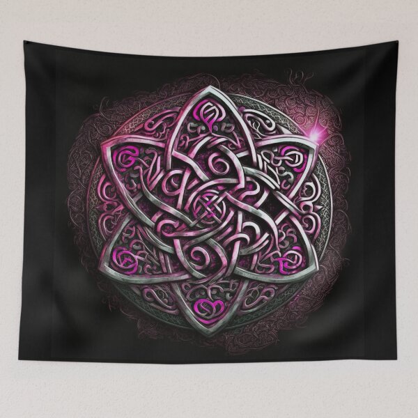 Item preview, Pink and Silver Glowing Metallic Celtic Knot designed and sold by Dragonstrom.