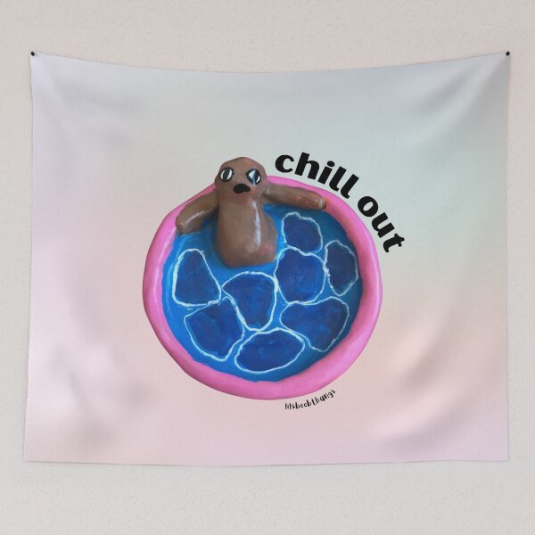 Item preview, Chill out Blob Dude in Pool, Aesthetic Pastel | lilsboobthangs designed and sold by lilsboobthangs.