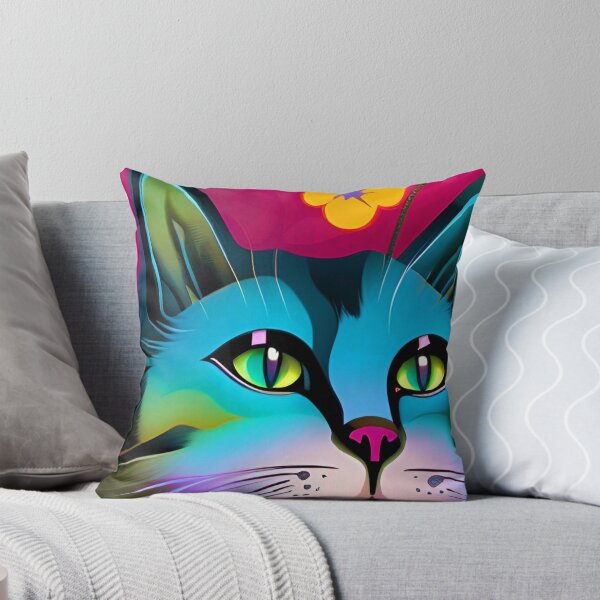 Item preview, Cat Blue Floral designed and sold by mghtymvrk2040.