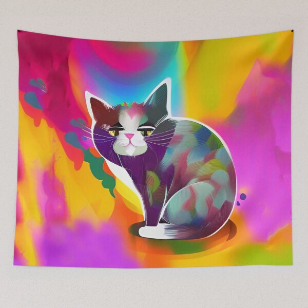 Item preview, Cat Colorful Abstract  designed and sold by mghtymvrk2040.