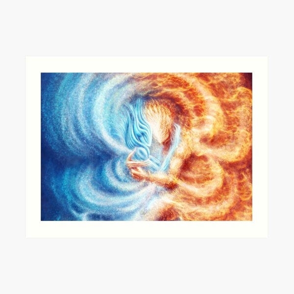 Fire and Ice (closeup, rectangle) Art Print