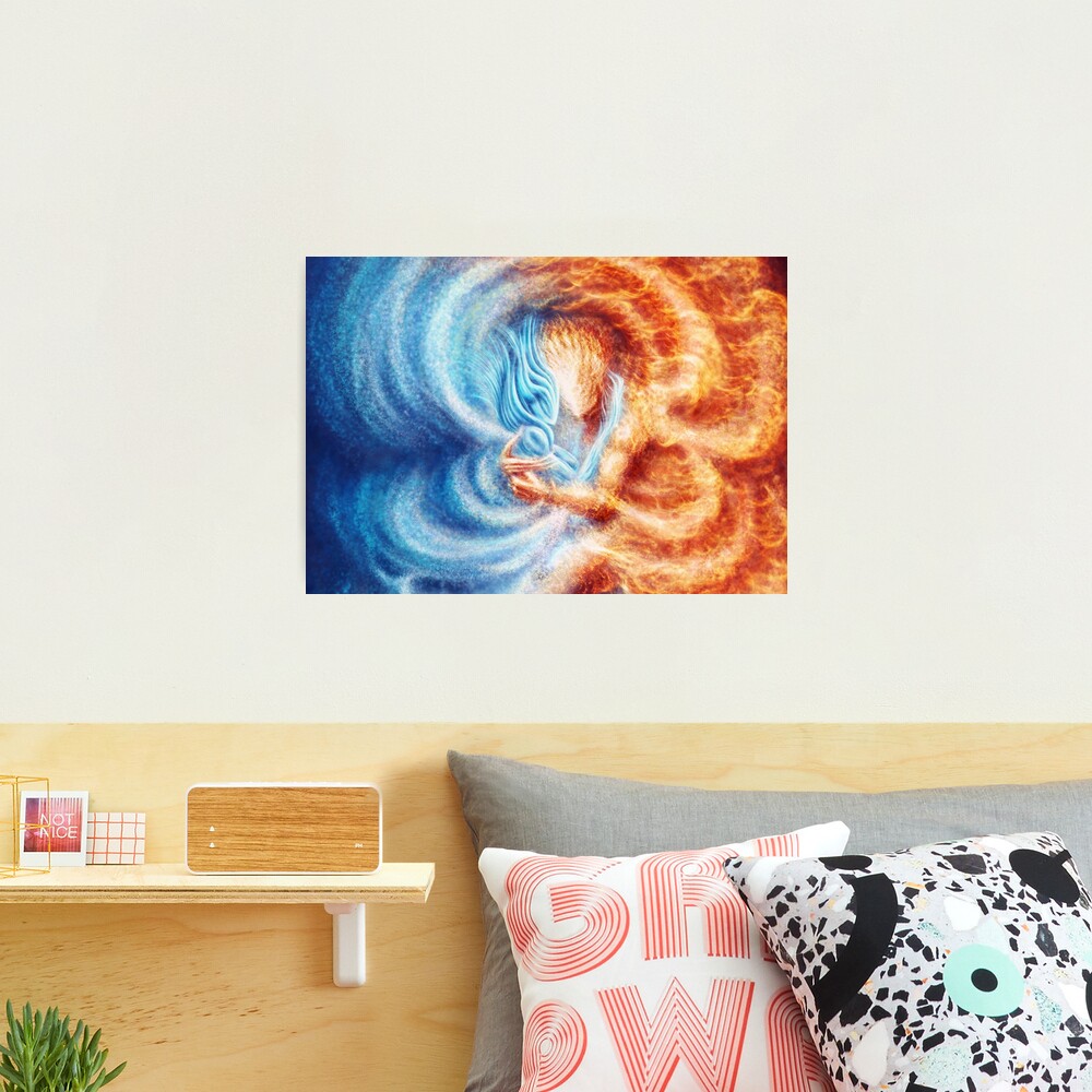 Fire and Ice (closeup, rectangle) Photographic Print