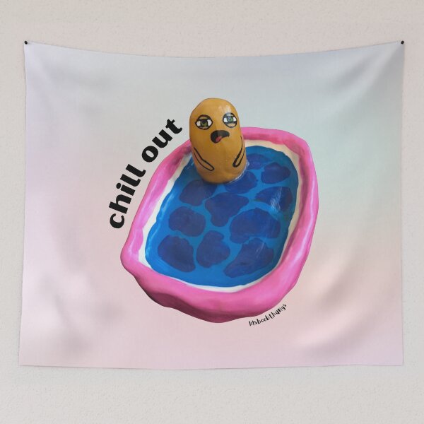 Item preview, Chill out Blob Dude in Pool, Aesthetic Pastel | lilsboobthangs designed and sold by lilsboobthangs.