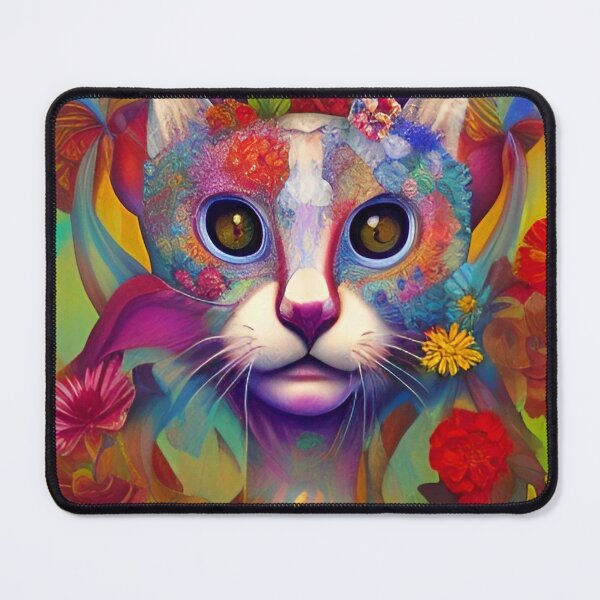 Item preview, Cat Floral Abstract designed and sold by mghtymvrk2040.
