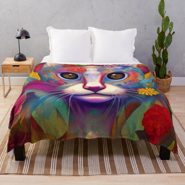 Item preview, Cat Floral Abstract designed and sold by mghtymvrk2040.