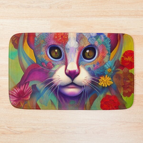 Item preview, Cat Floral Abstract designed and sold by mghtymvrk2040.