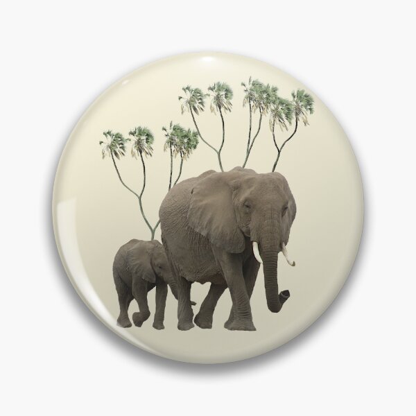 Item preview, Elephant mom + baby + doum palms - Africa designed and sold by TShirtsundMehr.