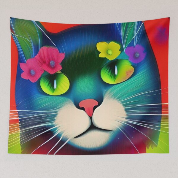 Item preview, Cat Floral Cute designed and sold by mghtymvrk2040.