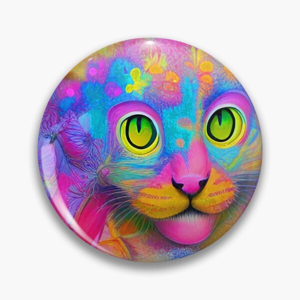 Item preview, Cat Floral Colorful Vivid designed and sold by mghtymvrk2040.