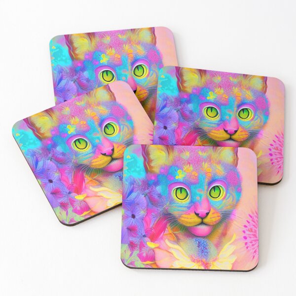 Item preview, Cat Floral Colorful Vivid designed and sold by mghtymvrk2040.