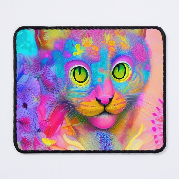 Item preview, Cat Floral Colorful Vivid designed and sold by mghtymvrk2040.