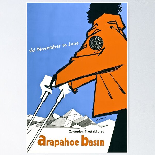 Item preview, Arapahoe Basin, ski poster designed and sold by BokeeLee.
