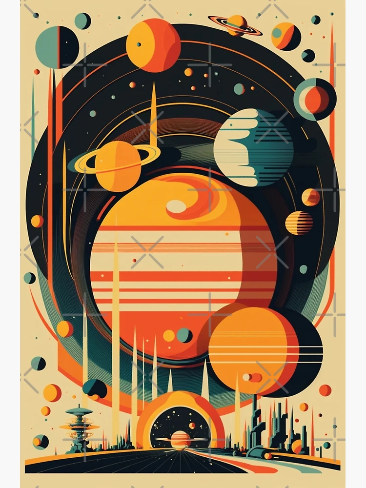 Retro science fiction Planet System 1960s 