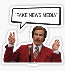 Fake News Media - Ron Burgundy, Anchorman, Trump Sticker
