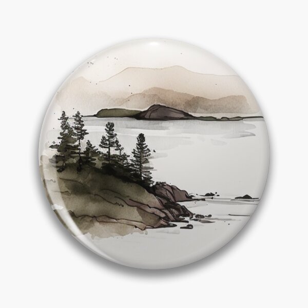 Item preview, Acadia National Park Boho Watercolor Circle designed and sold by PikoApparel.