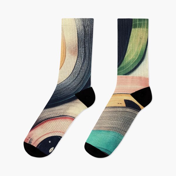 Item preview, Vibrant watercolor of a wall of vinyl records 3 designed and sold by artefacta.