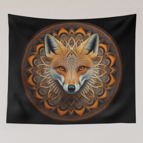 Item preview, Colorful fox in a mandala 2 designed and sold by avocadonic.