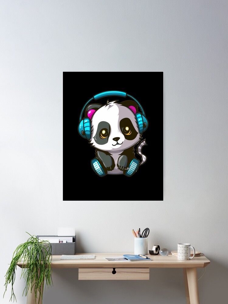 Kawaii panda with headphone by Kiutimood on Dribbble