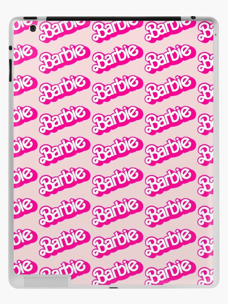 "Best Barbie Logo Pink Aesthetic Barbiecore Light Pink Background Marble Pattern Collage" iPad