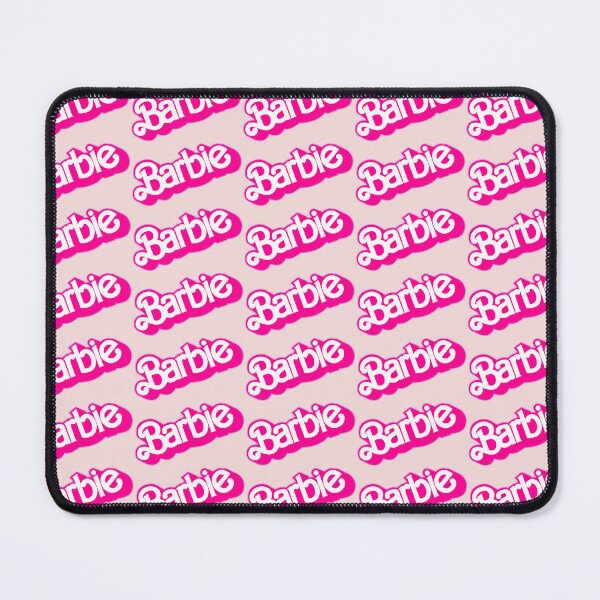 Best Barbie Logo Pink Aesthetic Barbiecore Light Pink Background Marble Pattern Collage Mouse Pad