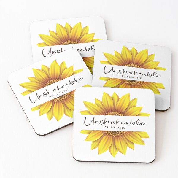 Item preview, Christian Sunflower design - I am Unshakeable - Psalm 16:8 designed and sold by simplydesignart.