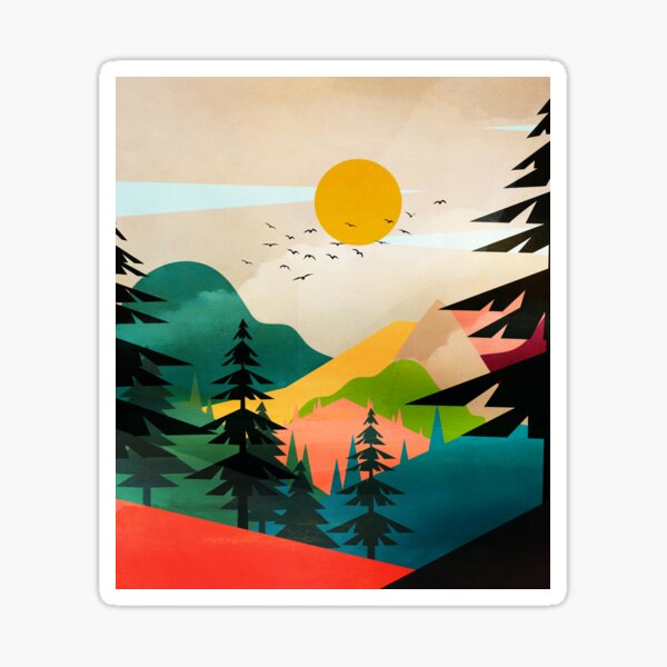 Item preview, Colorful Morning in the Mountain Forest designed and sold by Nadjaa.