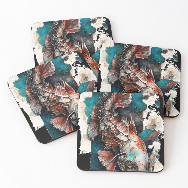 Item preview, cute fish in traditional japanese style designed and sold by digitalbrosse.