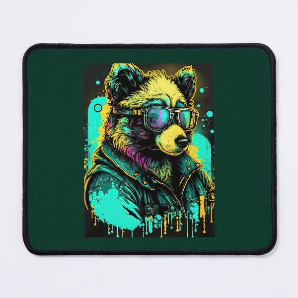 Item preview, Retrowave Malinois Panda Bear with Glasses designed and sold by SelenaLucasta.