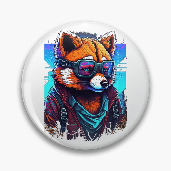Item preview, Retrowave Malinois Red Panda with Glasses   designed and sold by SelenaLucasta.
