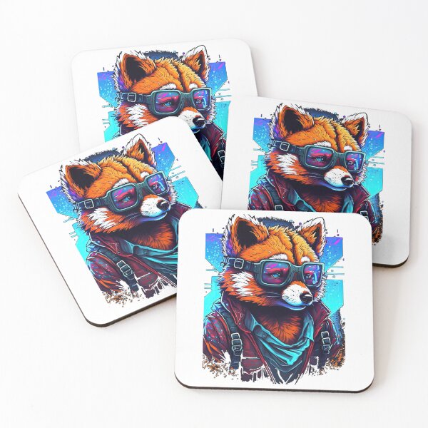 Item preview, Retrowave Malinois Red Panda with Glasses   designed and sold by SelenaLucasta.
