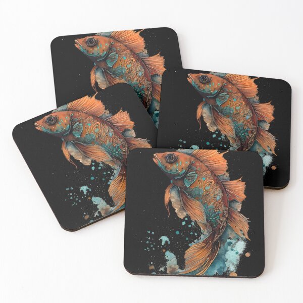 Item preview, Pretty fish in traditional Japanese style designed and sold by digitalbrosse.