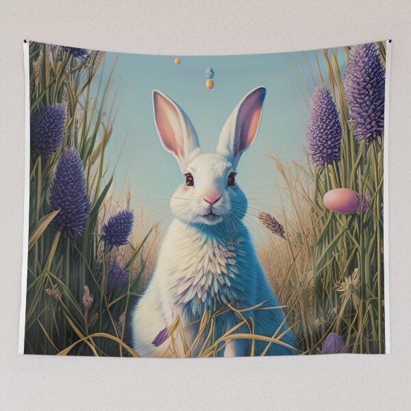 Item preview, Colorful Festive Easter Eggs Easter Bunny Spring Flowers Version 69 designed and sold by DreamingAwake1.