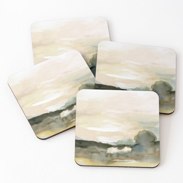 Item preview, Abstract Landscape prints Watercolor Sunset Sunrise Field Minimalist Art  designed and sold by Kunrus  Nakwijitpong.