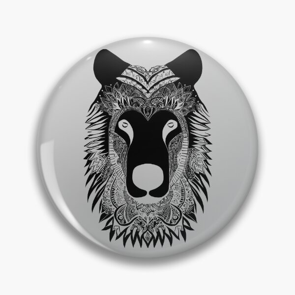 Item preview, black and white drawing of a bear designed and sold by VTNStore.